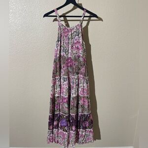 Spell Purple and Pink Floral Maxi Dress